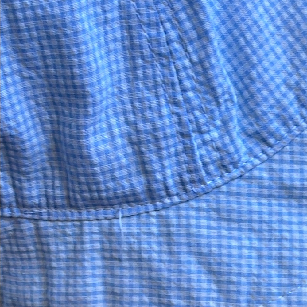 BABY Blue Gingham Wide-Brim Sun Hat - Picture 4 of 7